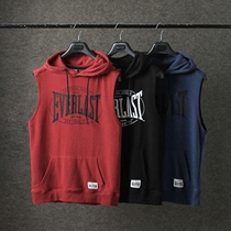 Foreign trade original single 2021 autumn new mens casual wild letter printing hooded Terry sleeve head vest