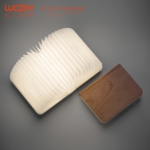 Woody folding creative book light LED study wood turning page atmosphere light night light Christmas birthday gift