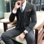 Bộ đồ mới cho nam Bộ đồ ba mảnh Bộ đồ ngủ Hàn Quốc Bộ đồ ngủ mỏng phù hợp với bộ đồ cưới - Suit phù hợp áo len nam