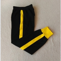 Spring and autumn primary and secondary school students leg school clothes pants color a wide bar yellow bar school pants cotton comfortable neutral model