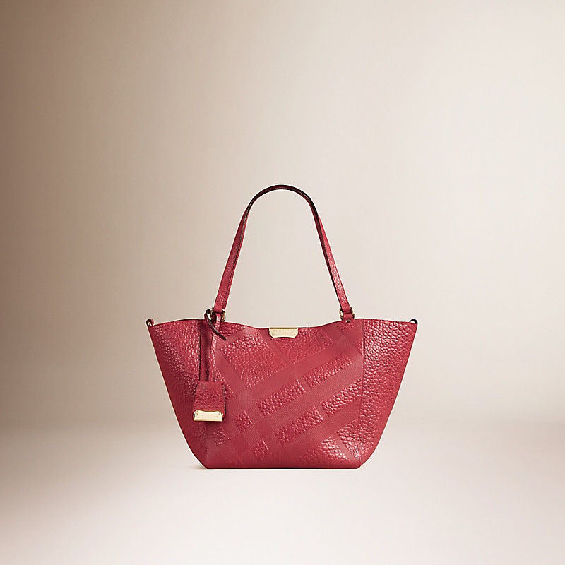 BURBERRY/博柏利Canter - 小号格纹压花皮革坎特手袋 39908391