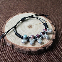 Hand-woven ethnic Wind Bell ceramic ice crack bracelet female student jewelry gift ceramic jewelry wholesale