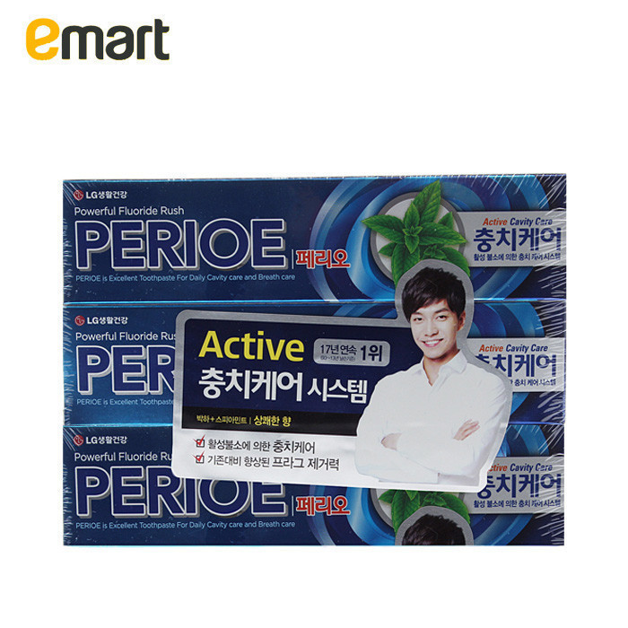 EMART易买得 韩国进口LGperioe防止龋齿牙膏130克*3 去口臭牙膏