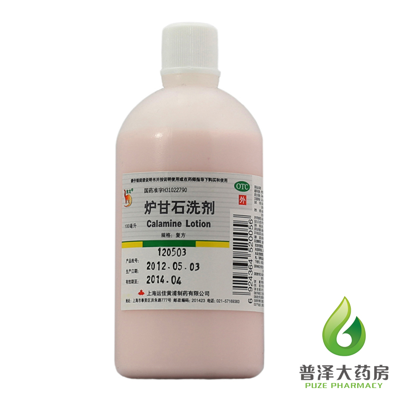 信龙 炉甘石洗剂 100ml 成人儿童皮炎湿疹急性瘙痒痱子止痒药水