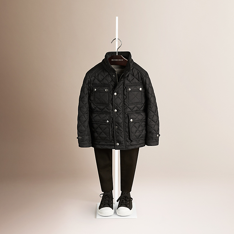 Burberry博柏利 格纹衬里绗缝战地夹克 39889871