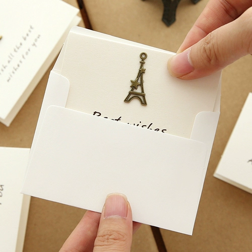 Мини -поздравительная открытка на день рождения маленькое сердце, творческий и простой подарок сообщения, благодарность китайский стиль бизнес -бизнес