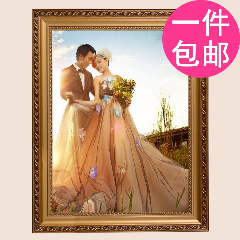 Solid Wood Photo Frame European Style Wall Hanging 10 12 16 18 20 24inch Wedding Photos Children's Creative Picture Frame Oil Painting 4K