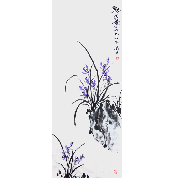 Word Painting Orchid Country Painting Flowers Bird Living Room Hand-painted Ink Painting Famous Painting And Calligraphy Works Scroll Painting