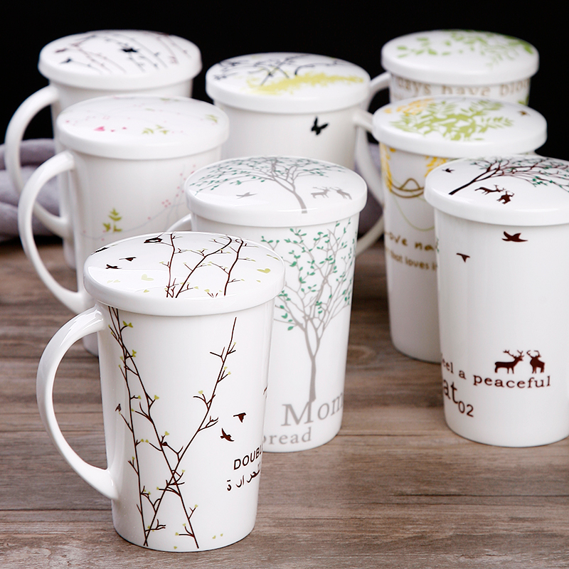 Ipads China cups, valentine mugs with cover glass custom LOGO ceramic cup of milk a cup of coffee cup