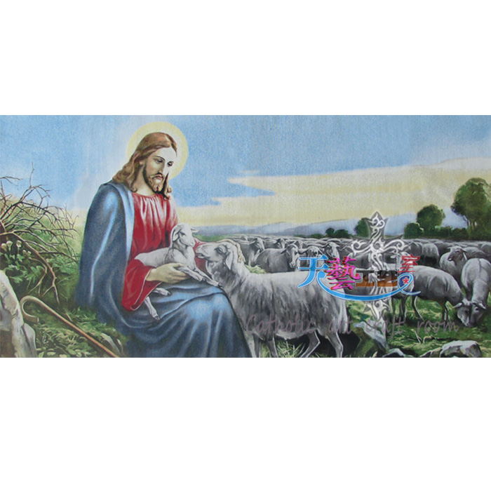 Saint like cotton woven fabric painting Saint-like Good Shepherd 47 Living room sofa Background wall Dining Room Door Hall No Frame Decoration Painting Fresco