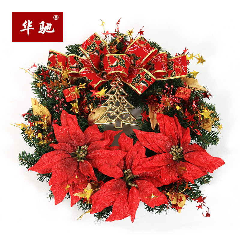 huachi 50cm christmas wreath large bow christmas flower decoration lintel ornaments christmas decorations - Christmas Wreath Decorations Wholesale huachi 50cm christmas wreath large bow christmas flower decoration lintel ornaments christmas decorations - Christmas Wreath Decorations Wholesale