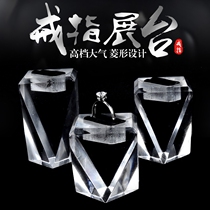 Acrylic ring display table crystal glass block earrings earrings diamond ring frame cabinet bench Jade display props