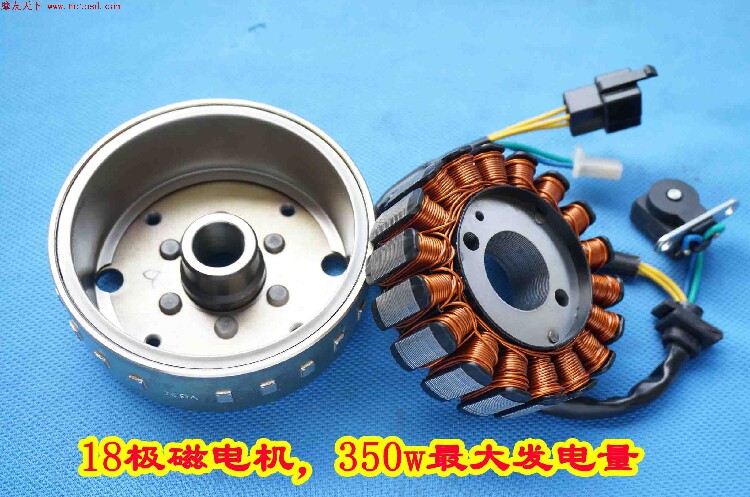 Motorcycle modification with 18 machine magneto generator coil stator rotor magnet steel 350w assembly