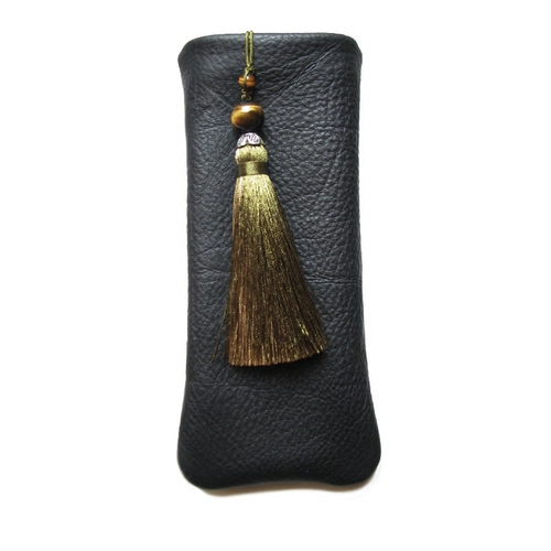 XU Кожаные ретро очки ручной работы с кисточками, портативная сумка для хранения подходит для мужчин и женщин, делается под заказ, из натуральной кожи, простой и элегантный дизайн