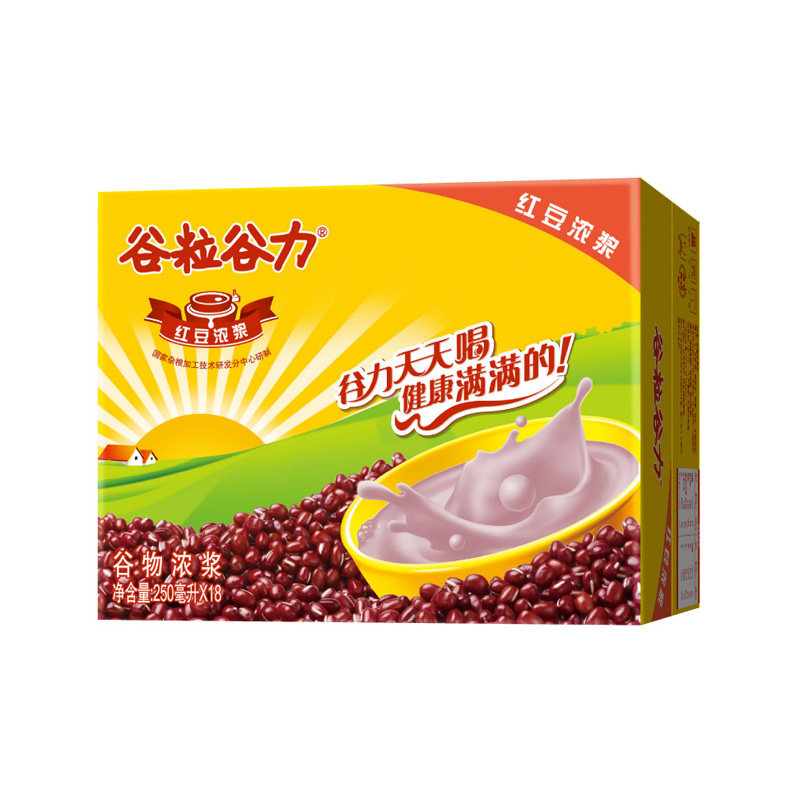 【天猫超市】谷粒谷力谷物浓浆红豆浓浆250ml*18/箱 新老包装更换