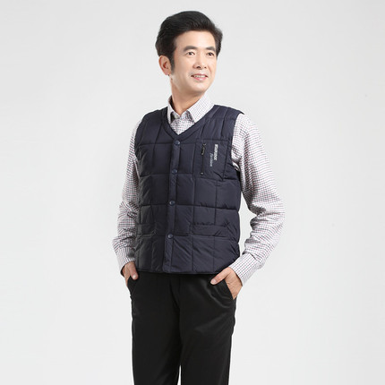 老人服装男装爸爸爷爷春秋中老年马甲背心羽绒棉坎肩男士反季清仓