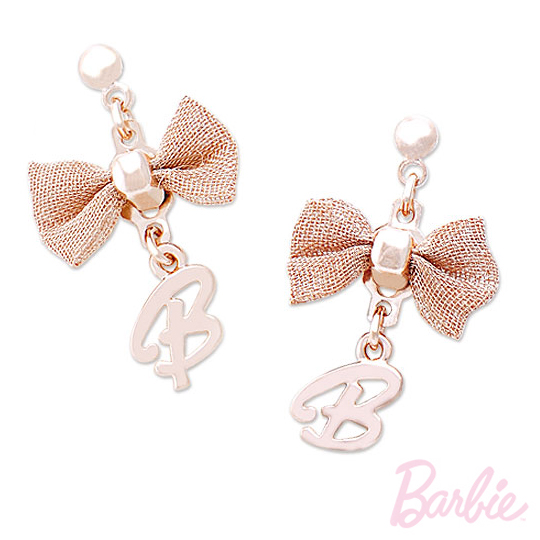 【Barbie】玫金蝴蝶结耳环 PayEasy官网直邮