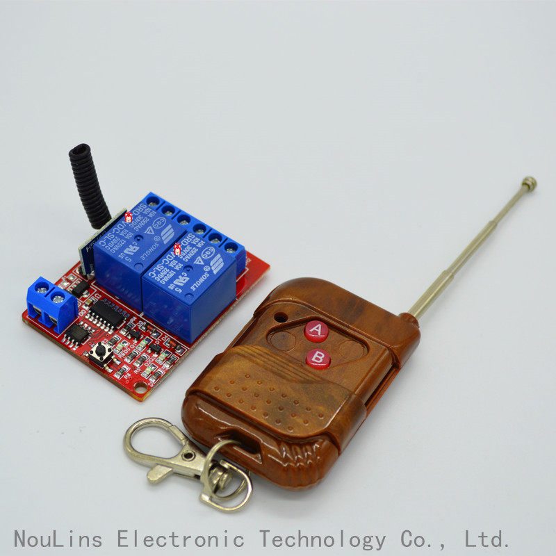 433M Wireless Switch 5V2 Road Wireless Learning Module 2 Key Peach Wood Remote Control Home Appliances Wireless Control Switch