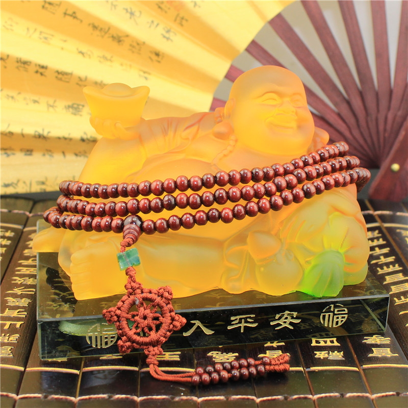 汽车香水座佛 弥勒佛车载摆件 琉璃元宝佛招财保平安车内饰品开光