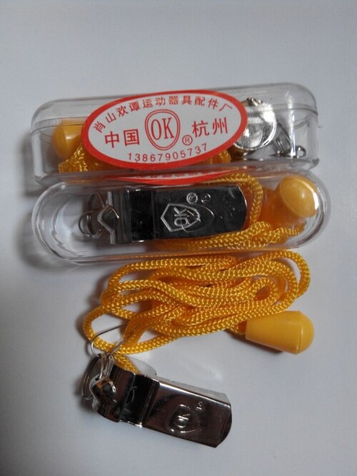 Referee whistle Metal whistle Stainless steel whistle Sport whistle Sporting goods with rope