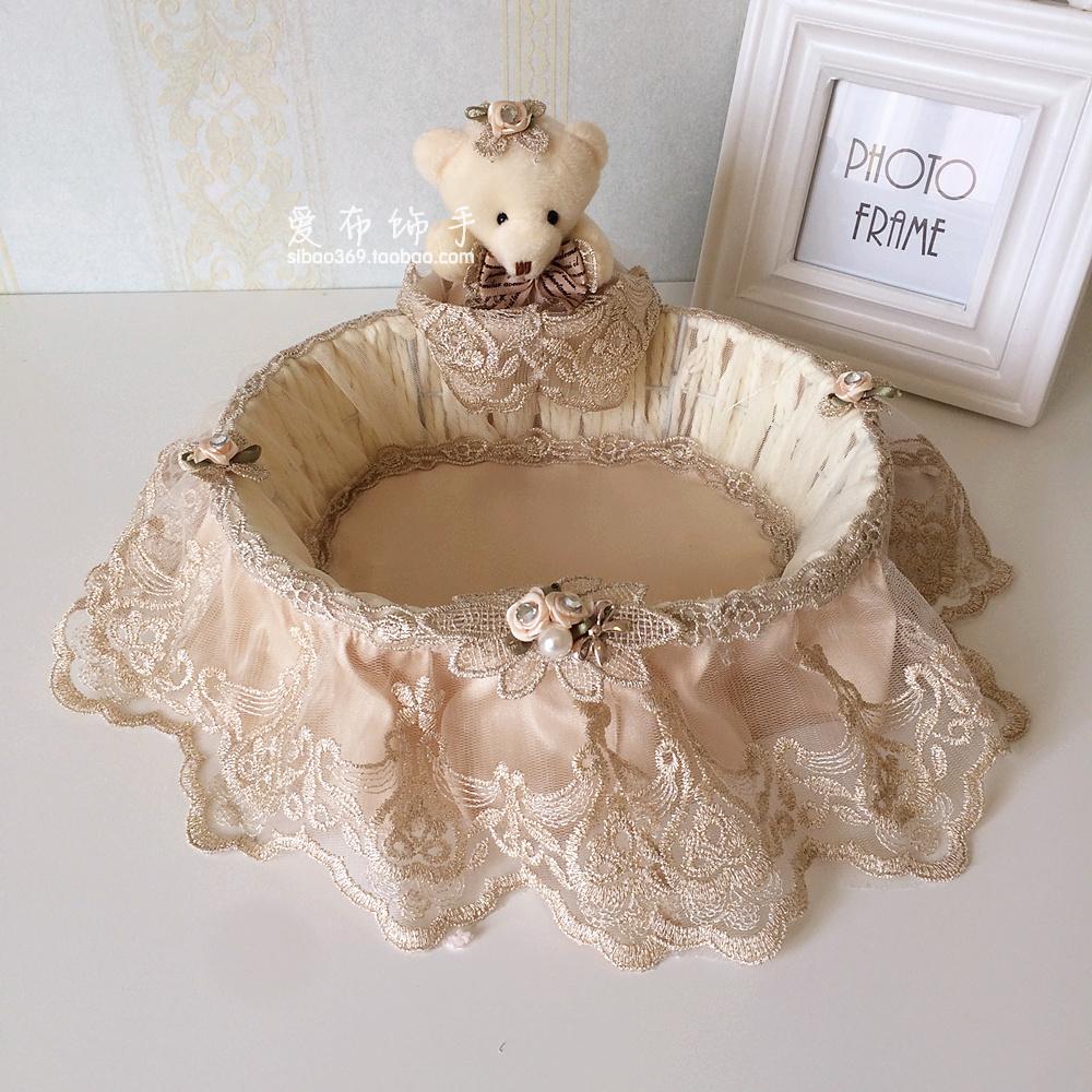 High-end Cloth Art Fashion Containing Basket Storage Basket Creative Vines Collection Basket Jewelry Key Containing Basket Champagne Gold