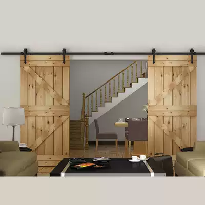 Barn door Kitchen door Indoor door Partition door Sliding door set Powder room doorman bath door European-style sliding door hanging wheel
