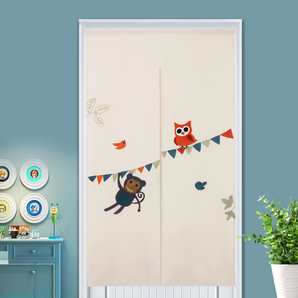 Bedroom door curtain velvet embroidery half curtain Living room powder room door curtain partition Kitchen half curtain decoration