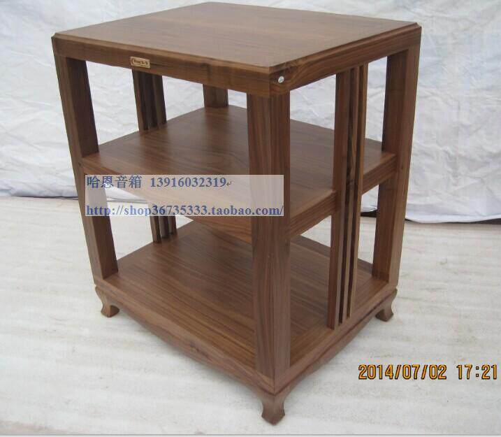 Chengyu audio rack classical single three-layer solid wood black walnut cabinet equipment rack power amplifier rack TV cabinet