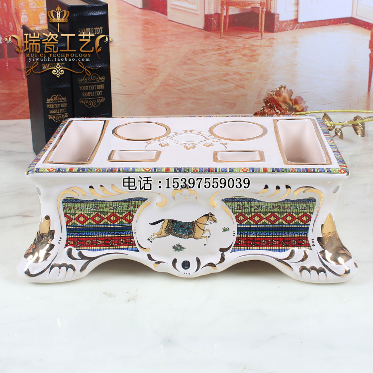 Ceramic microphone frame European-style desktop frame luxury mansion multi-functional cereal ktv club stand