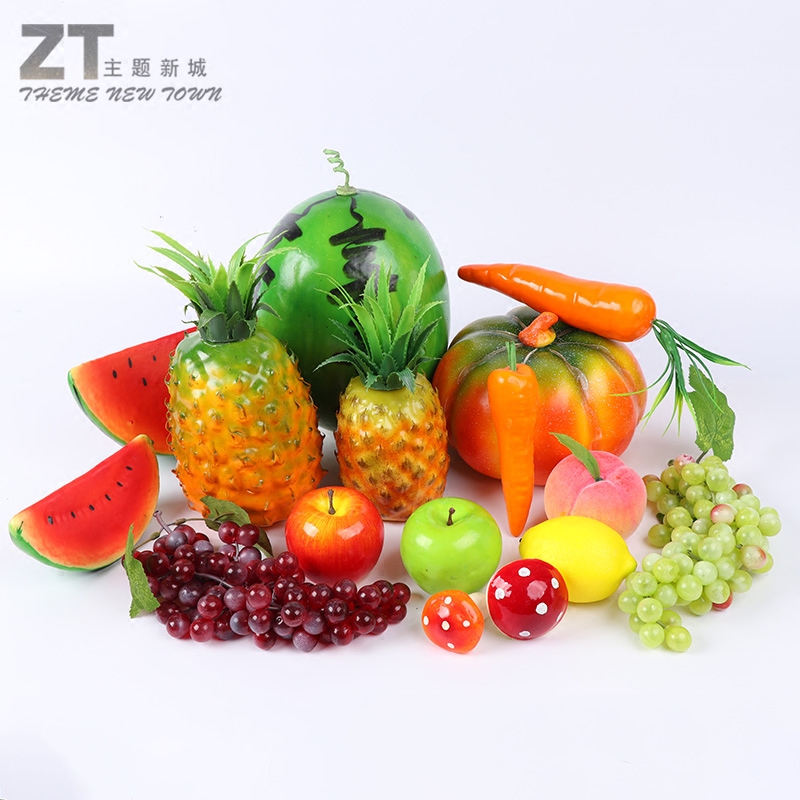 Emulated Fruit Vegetable Fake Fruit Model Pendulum home Decorative Fake Grape Apple Watermelon Lemon Pumpkin Props