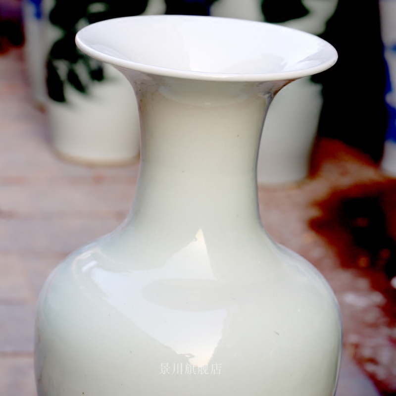 Goddess of mercy bottle of pure white lotus seed bottle vase of porcelain of jingdezhen ceramic landing big vase sitting room big furnishing articles