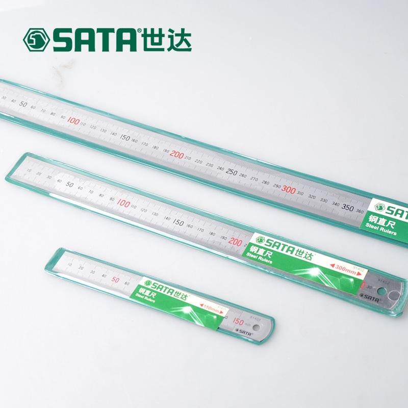 Shida Stainless Steel Ruler Steel Ruler Steel Ruler Steel Ruler Scale Ruler Woodworking Ruler Thickening High Precision 91401
