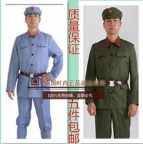 Adult Eighth Route Army performs Red Army anti-war clothing red guard dress dance military clothes show men and women