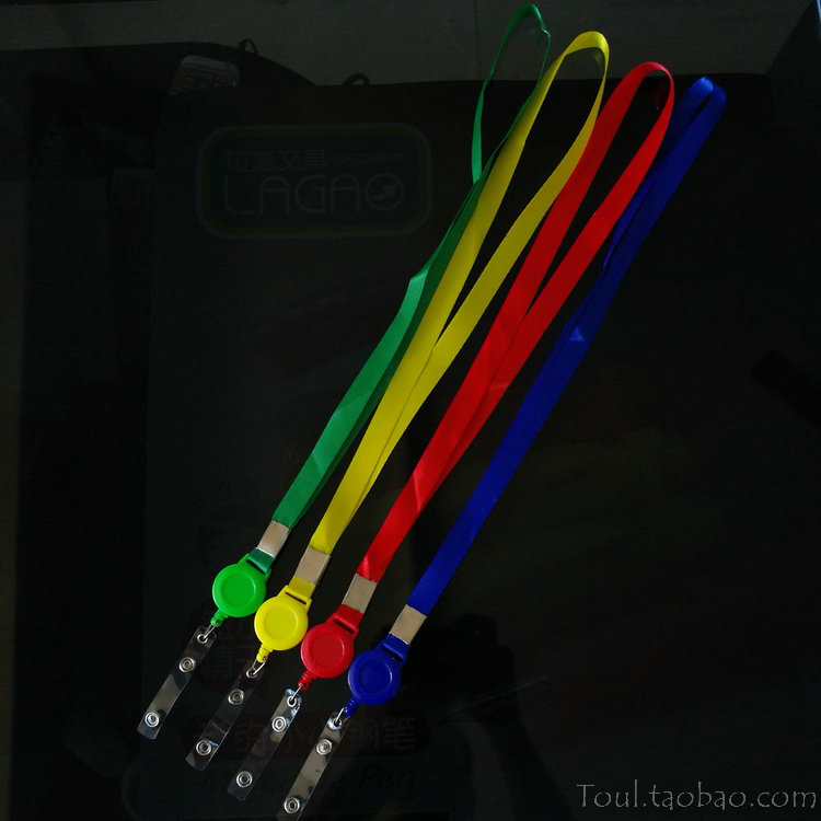 Telescopic Rope Documents Cutting Sleeve Pendant Gold Wire Rope Work Certificate Chest Card Factory Card Chest Card Iron Plastic Clip Buckle Sling