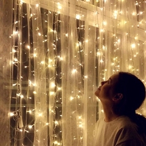 Curtains star lights bedroom waterfall decoration net red star lights flashing lights string lights starry decoration room transformation