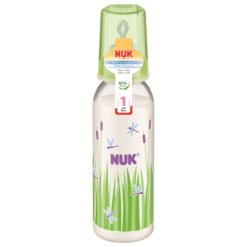 德国NUK宝宝PP一般口径彩色卡通奶瓶新生儿进口240ml奶壶