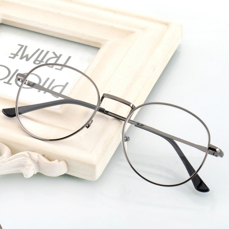 Artistic Retro Eyeglass Frames for Men, Korean Style Round Prescription Glasses Frames for Women, Metal Full-Frame Anti-Radiation Non-Prescription Glasses Trendy Artistic Retro Eyeglass Frames for Men, Korean Style Round Prescription Glasses Frames for Women, Metal Full-Frame Anti-Radiation Non-Prescription Glasses Trendy