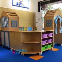 Kindergarten paint combination cabinet Activity area corner toy rack Entrance corner cabinet E1 board storage cabinet Corner locker
