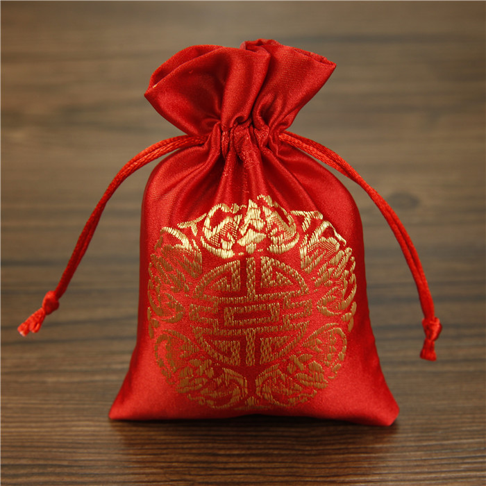 Brocade satin brocade bag Happy candy bag Buddha beads Brocade bag Jewelry packaging bag Small lucky bag factory direct sales