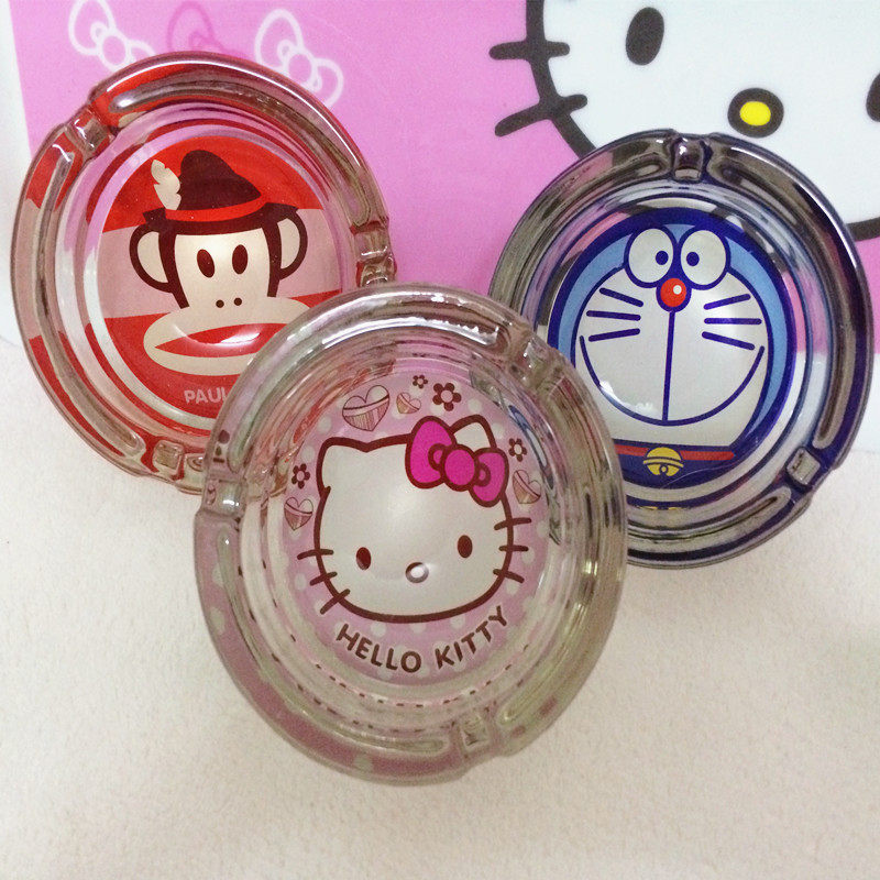 hello kittyHello cartoon ashtray glass ashtray creative personality ashtray ashtray