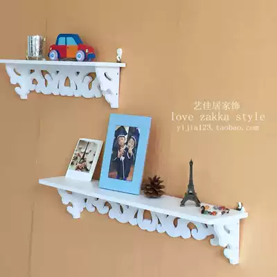 White wood plastic board creative wall simple living room decoration rack bathroom rack partition wall hanger 2