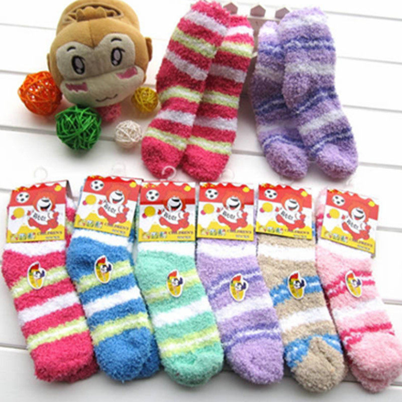 Japan and South Korea super popular half-side velvet children's socks baby floor socks baby socks towel socks
