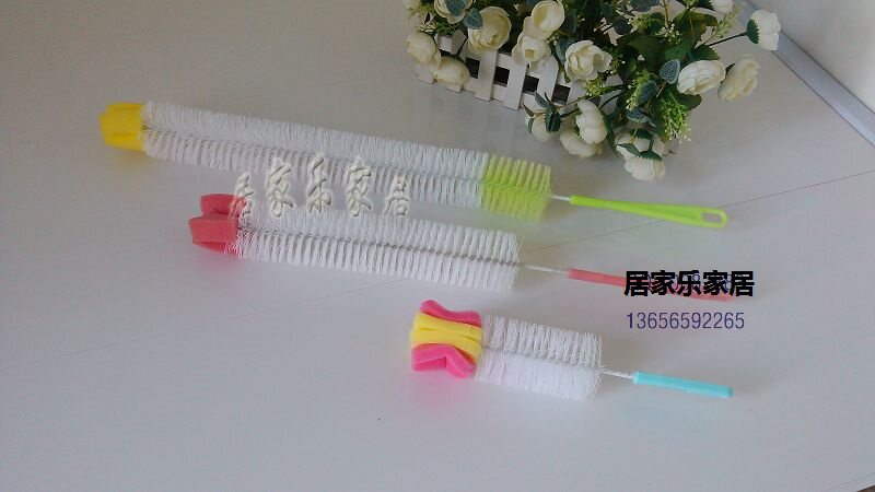 Sponge Head Hot Water Bottle Brushed Milk Bottle Brushed Drinking Water Dispenser Barrel Brush Lengthened Brush Bookable