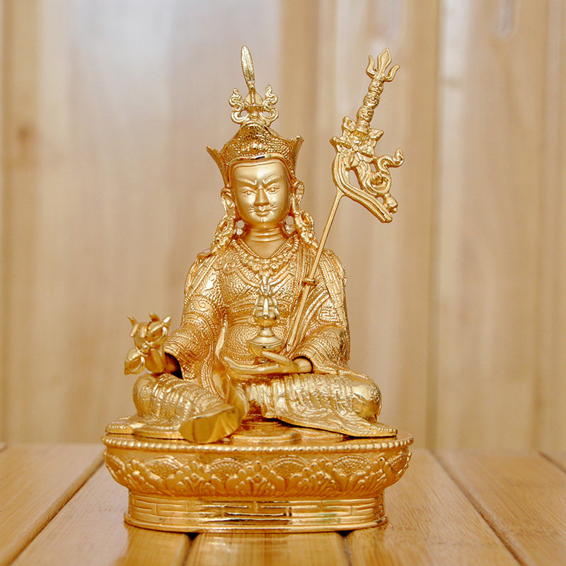 Religious supplies Buddha statue Lotus Master electroplated gold non-fading exquisite Lotus Sheng Tuoshi Buddha statue 5 inches