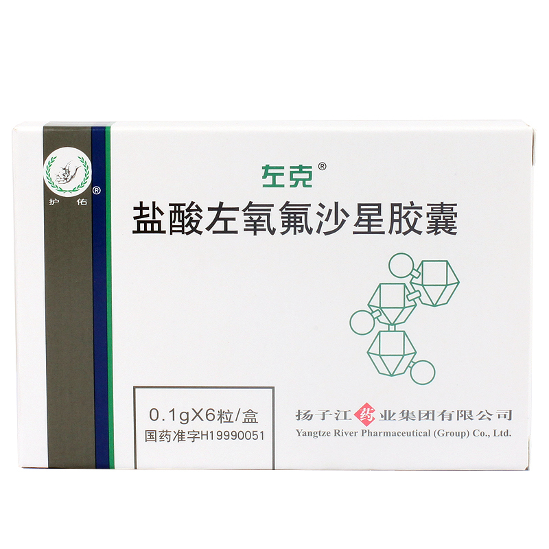 左克 左克 盐酸左氧氟沙星胶囊 0.1g*6粒/盒
