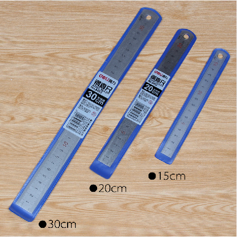 deli right-hand 8463 office stationery stainless steel ruler 30 steel ruler steel ruler cut with ruler