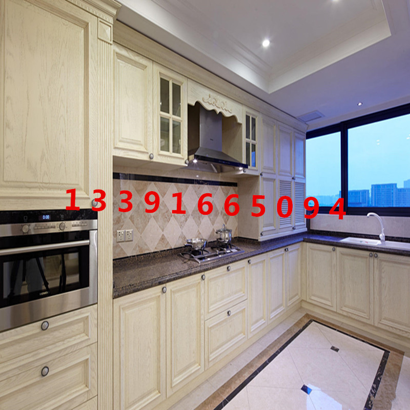 Customized overall cabinets Kitchen cabinets Custom kitchen cabinets European pure solid wood overall cabinets Quartz stone countertops