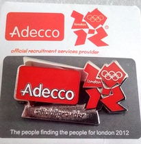 London 2012 Olympic Games badge sponsor ADECCO badge with original packaging