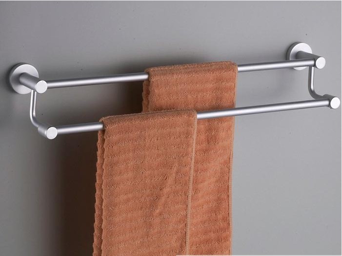Kunquan Space Aluminum Stainless Steel Double Rod Towel Bar Towel Rack Face Towel Rack Bath Towel Rack Factory Direct Sales