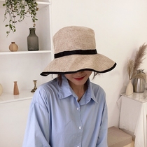 Large Eaves Fisherman Hat Children Cotton Hemp Pure Color Days Casual 100 Hitch Summer Sun Hat Foldable Breathable Basin Cap